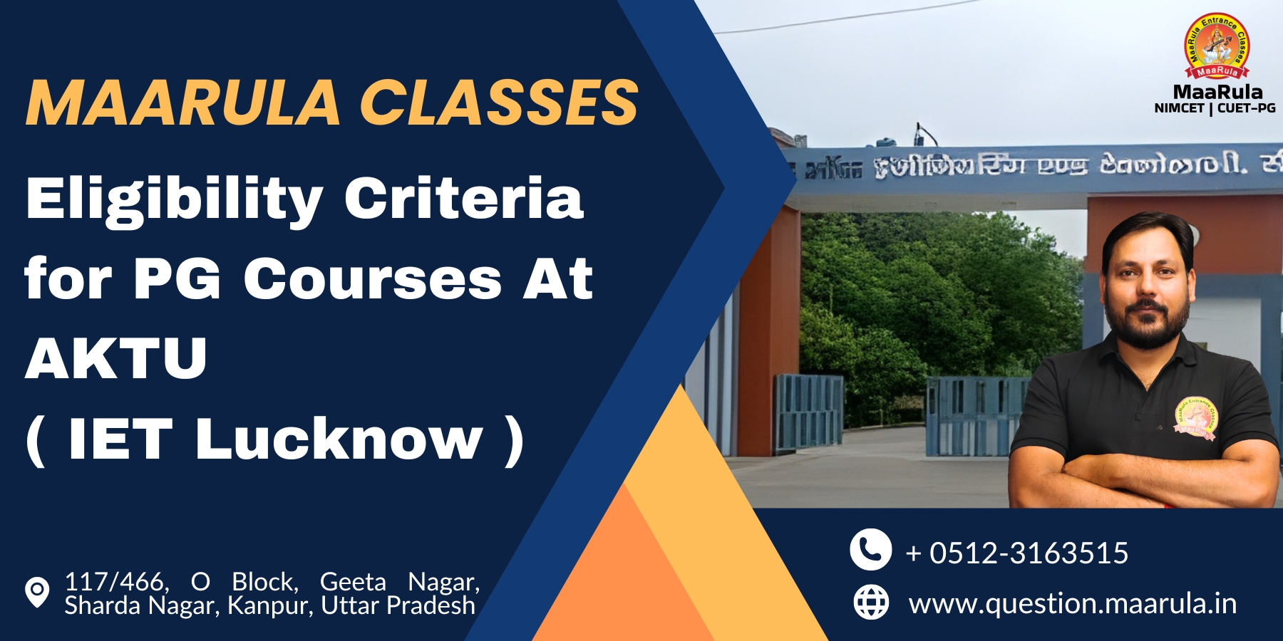 Eligibility Criteria for PG Courses At AKTU ( IET Lucknow )