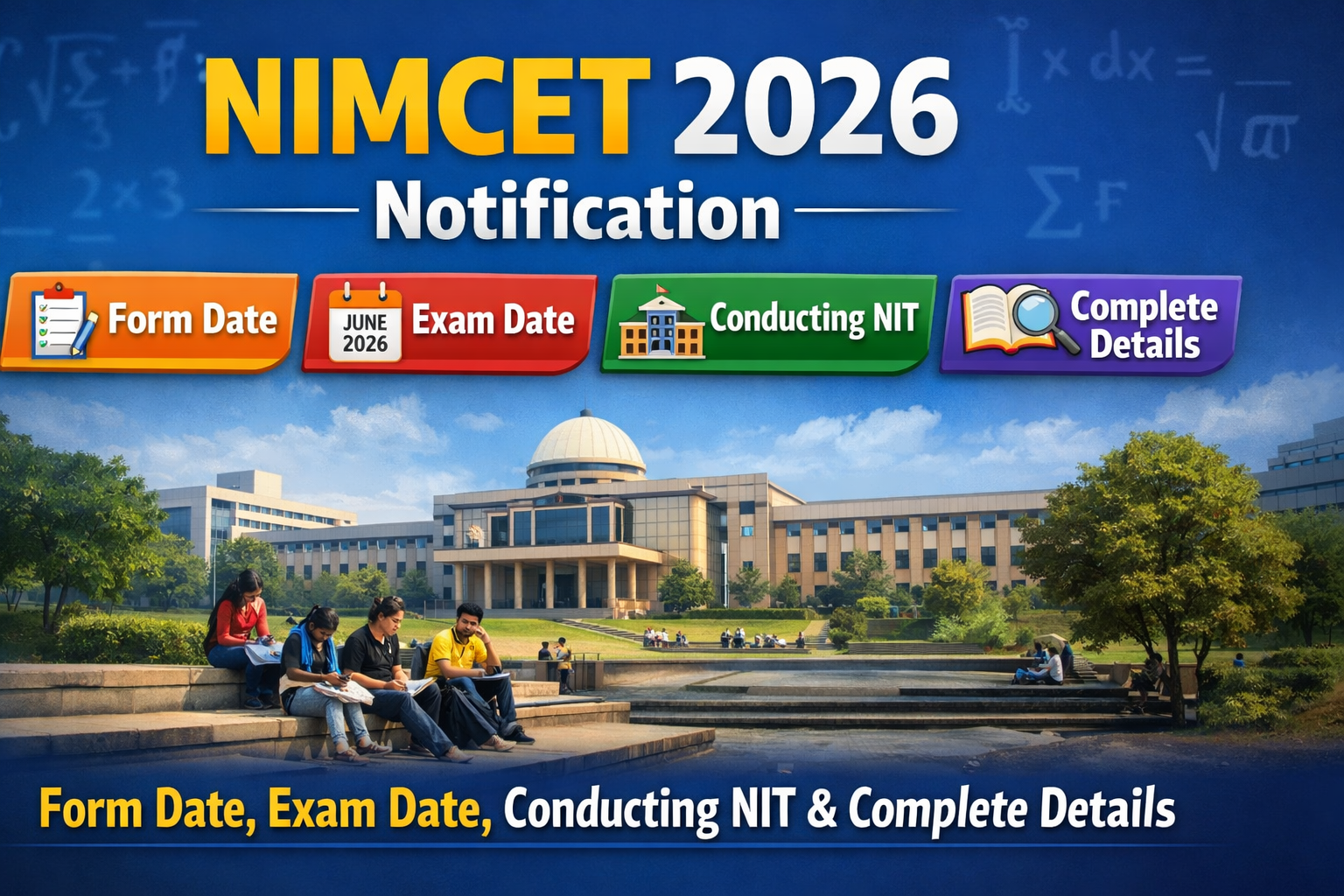 NIMCET 2026 Notification: Form Date, Exam Date, Conducting NIT & Complete Details