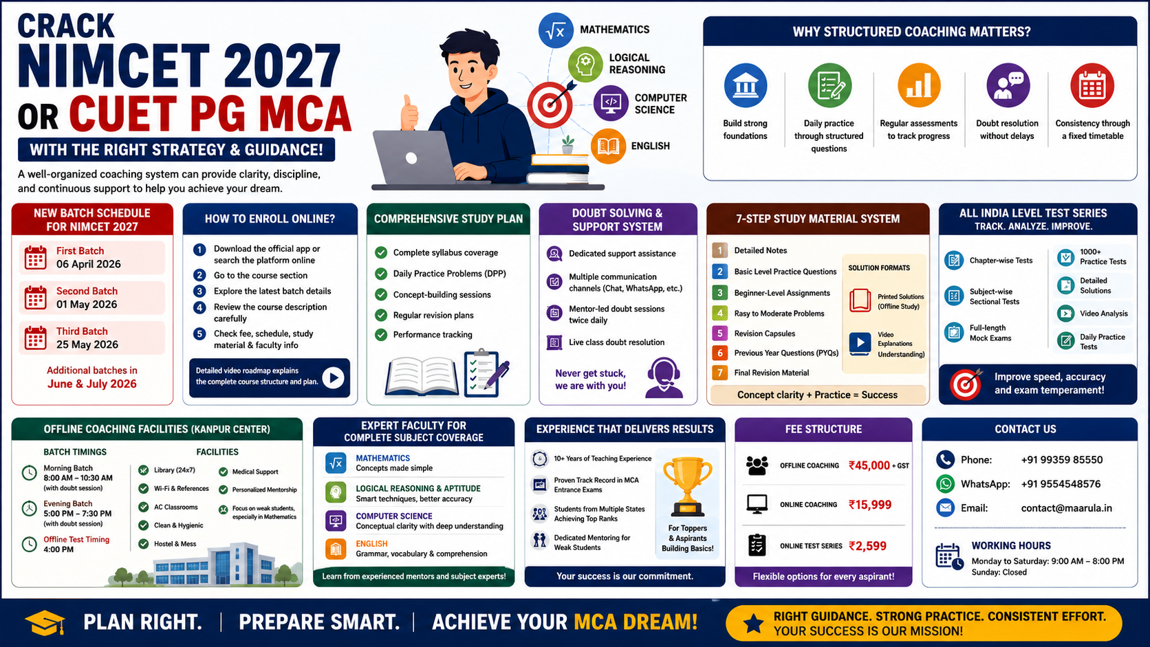 Maarula MCA Entrance –Classes NIMCET 2027 New Batch Announcement